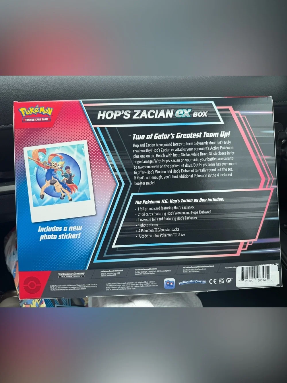 Pokémon Hopp’s Zacian ex Box